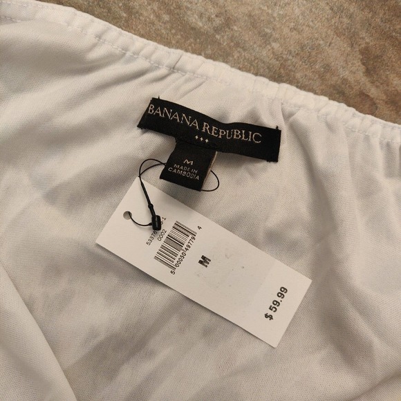 Banana Republic NEW Women's Blouse Floral Size M Puff Sleeve Sweetheart Neck. - Picture 3 of 6